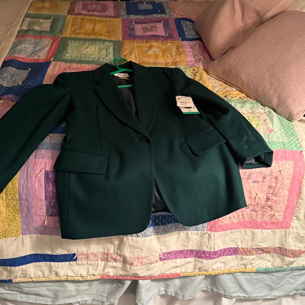 NWT Worthington Dark Green Women's  Wool Blazer